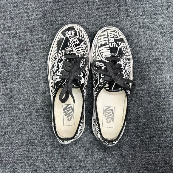 Vans Authentic Sneakers Women's 8.5 Black Off The Wall Print‎ Low Athletic Shoes - Picture 9 of 13